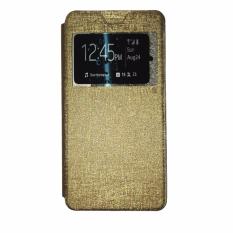 Ume Acer Liquid Jade S55 / Acer S55 Ukuran 5.0 Inch Flipshell / Flip Cover / Leather Case / Sarung Case Acer S55 / Sarung Handphone / Sarung HP / View - Gold