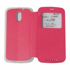 Ume Leather Cover Motorola Moto E3 Power Leather Case Sarung / Flipshell / Flip Cover Kulit / Sarung HP / Flip Cover Motorola Moto E3 Power/ Sarung Handphone Kulit Sintetis - Pink