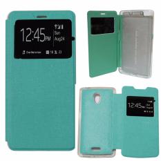 Ume Leather Cover Oppo Joy R1001 Leather Case Sarung / Flipshell / Flip Cover Kulit Oppo R1001 / Sarung HP / Flip Cover Oppo Joy / Sarung Handphone Kulit Sintetis - Hijau Tosca