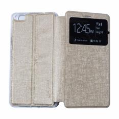 Ume Leather Cover Oppo Neo 5 A31 / Oppo A31T Leather Case Sarung / Flipshell / Flip Cover Kulit / Sarung HP / Flip Cover Oppo Neo 5 A31 / Oppo A31T / Sarung Handphone Kulit Sintetis - Gold / Emas