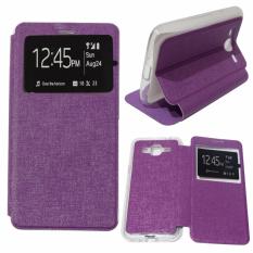 Ume Leather Cover Samsung Galaxy Core 2 G355H Leather Case Sarung / Flipshell / Flip Cover Kulit Samsung G355 / Sarung HP / Flip Cover Samsung Core 2 / Sarung Handphone Kulit Sintetis - Purple / Ungu