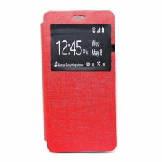 Ume Leather Cover Samsung Galaxy E7 E700 Leather Case Sarung / Flipshell / Flip Cover Kulit / Sarung HP / Flip Cover Samsung Galaxy E7 E700 / Sarung Handphone Kulit Sintetis - Merah / Red