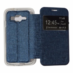 Ume Leather Cover Samsung Galaxy J2 Prime Leather Case Sarung / Flipshell / Flip Cover Kulit / Sarung HP / Flip Cover Samsung Galaxy J2 Prime / Sarung Handphone Kulit Sintetis - Biru Tua / Navy