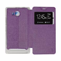 Ume Lenovo A7700 View / Flip Cover / Flipshell / Leather Case / Sarung Case / Sarung HP Lenovo A7700 / Sarung Handphone Kulit Sintetis- Ungu