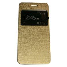 Ume OPPO F1 Plus / Oppo F1+ / Oppo R9 View / Flip Cover Oppo R9 / Flipshell / Leather Case / Sarung Handphone / Sarung HP / Sarung Oppo F1 Plus - Gold