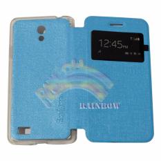Ume Oppo Joy 3 / Oppo A11W / Oppo A11 View / Flip Cover / Flipshell / Leather Case Oppo A11 / Sarung Case / Sarung Handphone Kulit Sintetis / Sarung HP Oppo Joy 3 - Biru Muda