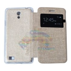 Ume Oppo Joy 3 / Oppo A11W / Oppo A11 View / Flip Cover / Flipshell / Leather Case Oppo A11 / Sarung Case / Sarung Handphone Kulit Sintetis / Sarung HP Oppo Joy 3 - Gold