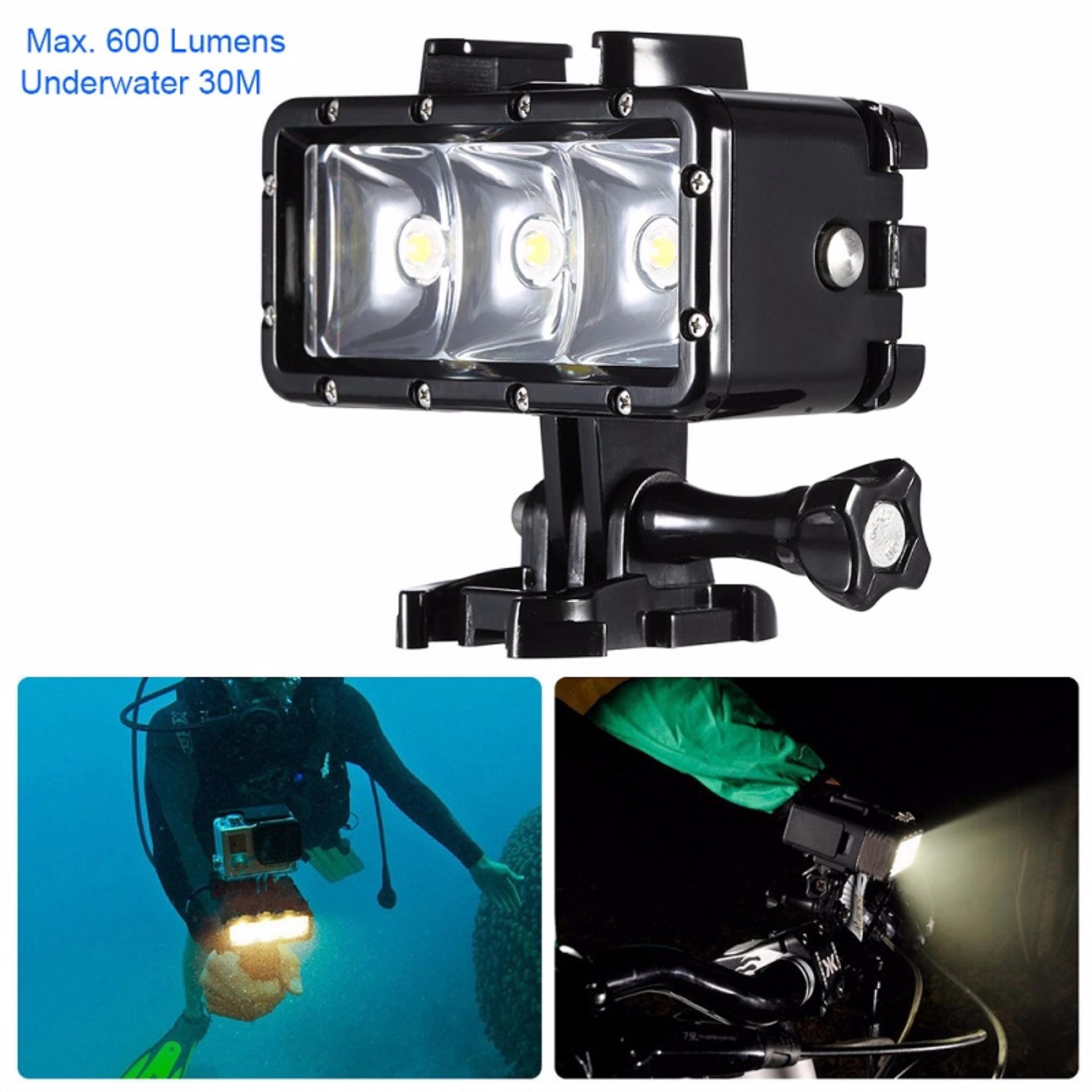 Underwater 35m increase light Fill Lights Diving Waterproof LED Video Spot Lamp for Xiaoyi Go pro 5 4 3 SJ4000 SJ7000 Action Sport Camera Accessories