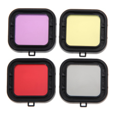 sportschannel Penyelaman bawah air saringan penutup lensa UV filter untuk GoPro Hero 4 3 + Set 4