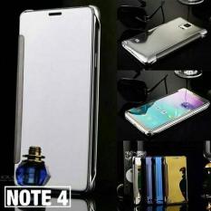 Unik Flip Mirror Autolock Case Samsung Galaxy Note 4 N910c Murah