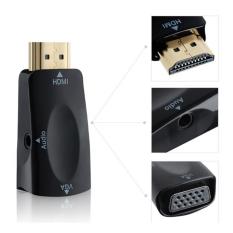 Unique HDMI to VGA Adapter Converter Cable dengan Dukungan Kabel Audio HD 1080P untuk Xbox X360 PS3 PC PS4 TV Box Proyektor TV Hitam