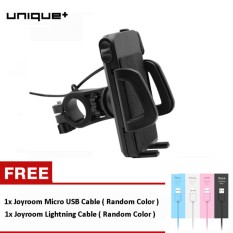 uNiQue Holder Motor With USB Charger Smartphone for Motorcycle - Stang Holder Motor Charger Aki Untuk Vario Mio JUpiter MX Hitam FREE KABEL MICRO USB AND LIGHTNING JOYROOM S-118 RANDOM COLOR