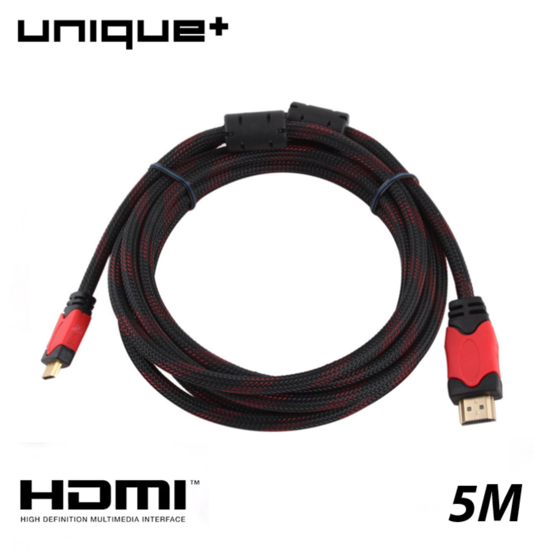 Unique Kabel HDMI to HDMI Support 4K 3D Gold Plate Untuk TV Proyektor PC Laptop Panjang 5M