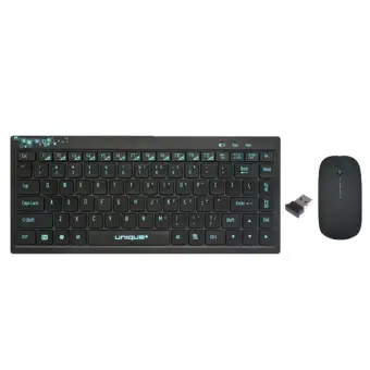 Unique Keyboard Mouse Wireless Slim For Android IOS PC Apple Laptop Hitam