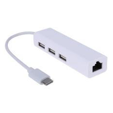 Unique USB 3.1 Tipe C ke Ethernet LAN Adaptor RJ45 3 Port USB HUB Type C Conveter Adapter Kecepatan Tinggi untuk Macbook