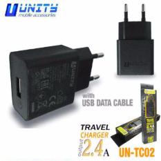 UNITY travel charger with usb 2.4A micro usb samsung ut-tc02 hitam