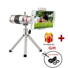 Universal 18X Zoom Teleskop Optik dengan Tripod Mini untuk Samsung iPhone Xiaomi Redmi Note Meizu Telepon Seluler Lensa-Intl