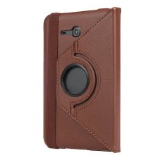 Universal 360 Degree Rotating Leather Stand Case Cover for Samsung Galaxy Tab 3 lite Tab v T116/T110/T111 - Cokelat