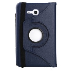Universal 360 Degree Rotating Leather Stand Case Cover for Samsung Galaxy Tab 3 lite Tab v T116/T110/T111 - Navy