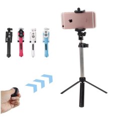 Universal Bluetooth Selfie Stick + Tripod + Shutter Wireless Monopod untuk IPhone 5 6 6 S PLUS Samsung Android- (hitam) -Intl