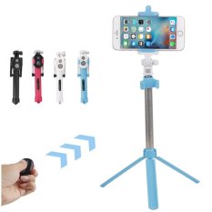 Universal Bluetooth Selfie Stick + Tripod + Shutter Wireless Monopod for iPhone 5-8X Plus Samsung Android -(Blue) - intl
