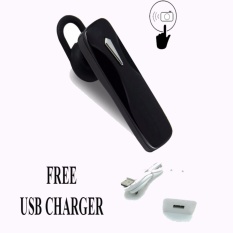 Universal China Handsfree Bluetooth Stereo Headset untuk Oppo F1+Usb Charger - Hitam