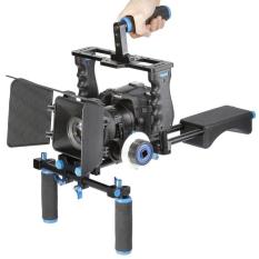 Universal DSLR Camera 5 in 1 Stabilizer Cage, Shoulder Support & Follow Focus - Black