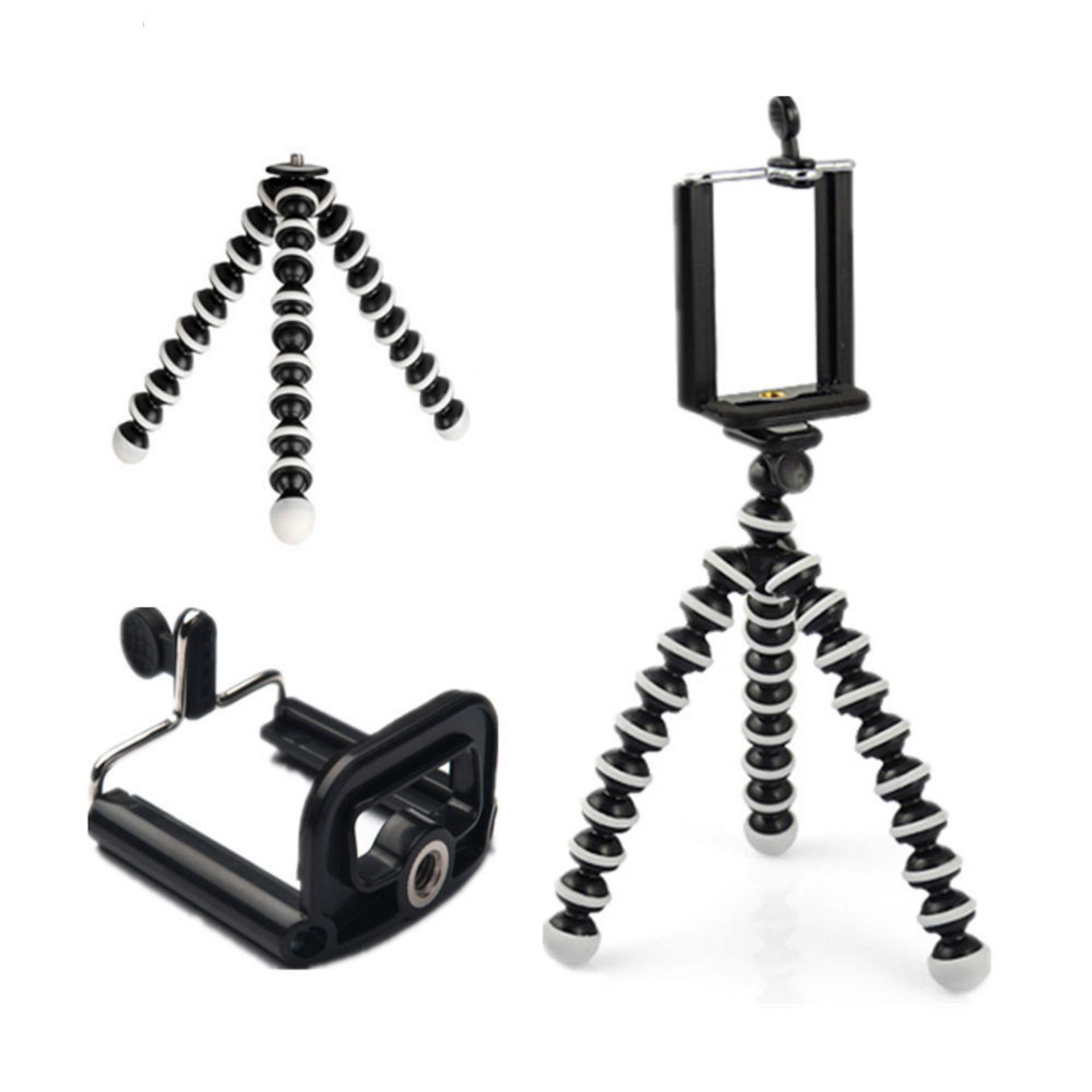 Universal Mini Tripod Stand Flexible Gorillapod Tripods Stander For GoPro Camera /iPhone /Samsung /Xiaomi /Android Phone Hitam  