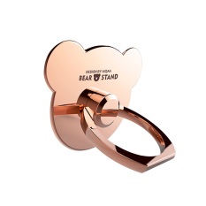 Universal ponsel pemegang cincin 360 derajat beruang pemegang Cincin jari logam untuk iPhone 5/5S 6 6S Plus iPad Samsung (Mawar Emas)