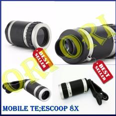 Universal Mobile Phone Telescope 8x Optical Zoom / Teropong Lensa Zoom - Hitam