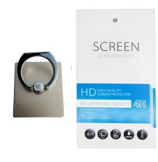 Universal Ring Stand (firmly stick on phone / phone cover case) + Gratis 1 Clear Screen Protector for Samsung Galaxy Grand Quattro