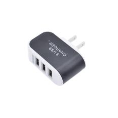 Universal Three USB Ports Outlet Wall Charger AC Power Adapter 3.1A Fast Charge Plug With LED Light For iPhone 7/ 6s/ Tablets/ Galaxy S8/ LG/ Nexus/ HTC/ OnePlus And More With US Plug (Black)