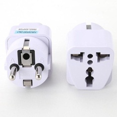 Universal UK US AU untuk EU AC Power Socket Plug Travel Charger Adapter Converter Putih-Intl