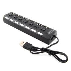 Universal USB terminal port 7 Speed 480mbps with switch Black