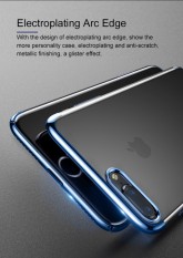 Urshine Cell Phone Cover untuk Apple IPhone 8 PLUS Transparan Crystal Clear Silikon Case 3D Laser Biru Merah Merah Dilapisi Emas Bumper Seluruh Badan Cover untuk IPhone 8 Plus 5.5