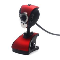 USB 2.0 HD Webcam Kamera Web Cam dengan Mikrofon MIC LED untuk PC Laptop Merah-Intl