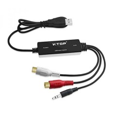 USB 2.0 Digital Audio Capture Card untuk Windows 10/8.1/8/7/dan Mac OS 10.11 -AUDIO Grabber untuk Kaset untuk MP3 Converter-Intl