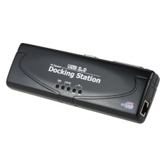 USB 2.0 Laptop PC Docking Station dengan PS2 & Paralel & Serial & Printer Port & RJ45 Ethernet & USB Hub-Intl
