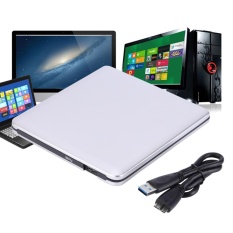 USB 3.0 Eksternal DVD/CD-RW Drive Burner Slim Portabel Driver untuk Netbook MacBook Laptop (Perak)-Intl