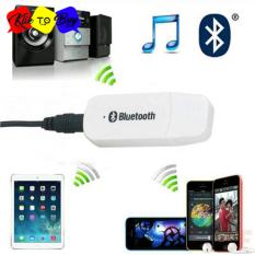 USB Bluetooth 3.5mm Stereo Audio Music Receiver Adapter For Speaker White