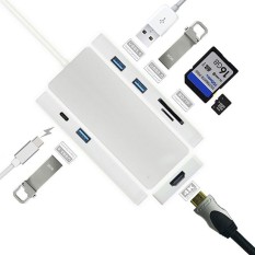 USB-C Digital AV Multi-port Adaptor. Avotch Usb C HUB. 3.1 Tipe C Hub. HDMI 4 K Keluaran. Pembaca Kartu 3 USB 3.0 Port untuk 2017 MacBook Pro dan Perangkat USB C Lainnya-Internasional