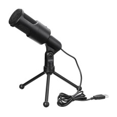 USB Condenser Studio Rekaman Suara Mikrofon MIC + Shock Mount Tripod Stand-Intl