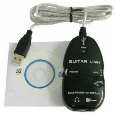 USB GUITAR LINK CABLE konektor gitar kabel efek audio suara musik karaoke vokal artis BONUS GRATIS ONGKIR