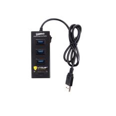 USB Hub 2.0 3-Port Combo with Card Reader Black