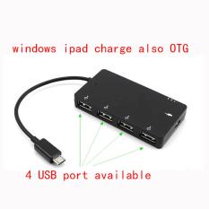 USB Hub OTG Adapter With Power 4 Port Smart Charger High Speed Charging Portable