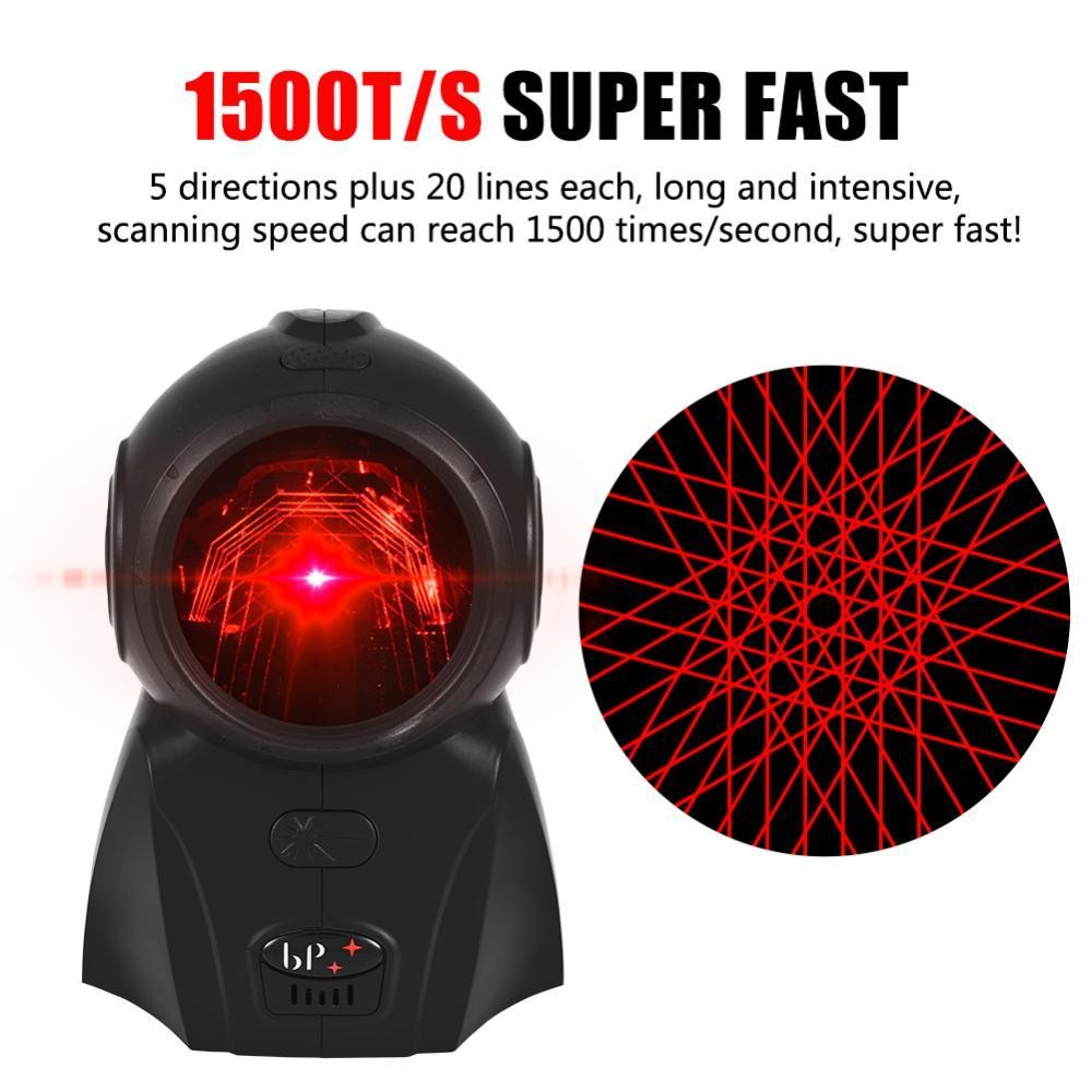 USB Laser Barcode Scanner 20 Lines Omnidirectional Bar Code Reader for Business - intl
