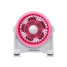 USB Mini Rotary Desktop Fan (Pink)-Intl