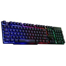 USB Wired Mechanical Keyboard Gaming Keyboard Keypad Papan Kunci Pad dengan Multicolor Backlight 104 Kunci-Internasional