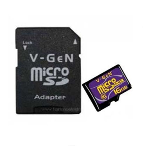 V-gen Memory Card 16GB Class 10 Adapter Original Kartu Micro