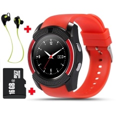V8 Smart Watch Clock Bluetooth with 16GB Memory Card and BluetoothHeadset - intl
